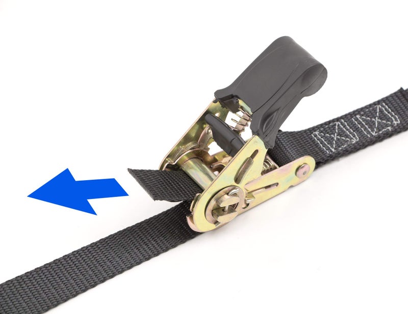 PowerTye - Endless Ratchet Strap - 1in x 14ft Easy Grip (Hookless), Tie Down Strap w/ 400 lb. Working Load Limit / 1,200 lb. Break Strength, Ideal for Motorcycle, Truck Beds, & Cargos, Black 2-Pack - Image 4